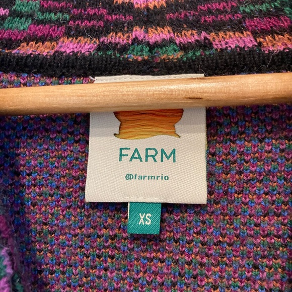 FARM Rio Multicolor Patterned Cardigan Wrap Sweater SZ XS - Picture 5 of 7